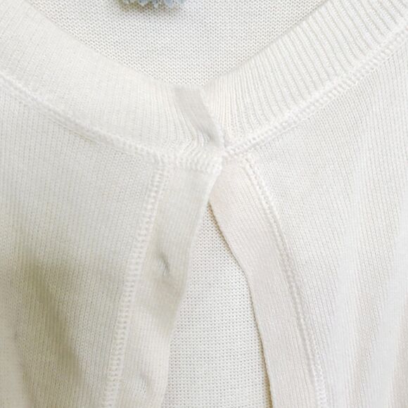 Fossil Womens SZ S Ivory Off White Cardigan Sweater Hong Kong Cotton Blend VTG - Picture 3 of 6